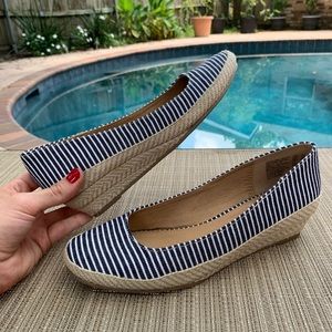 American Eagle Blue White Striped Espadrilles